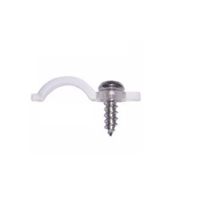 Set 10 Cleme fixare cu surub, 10mm, Transparent foto