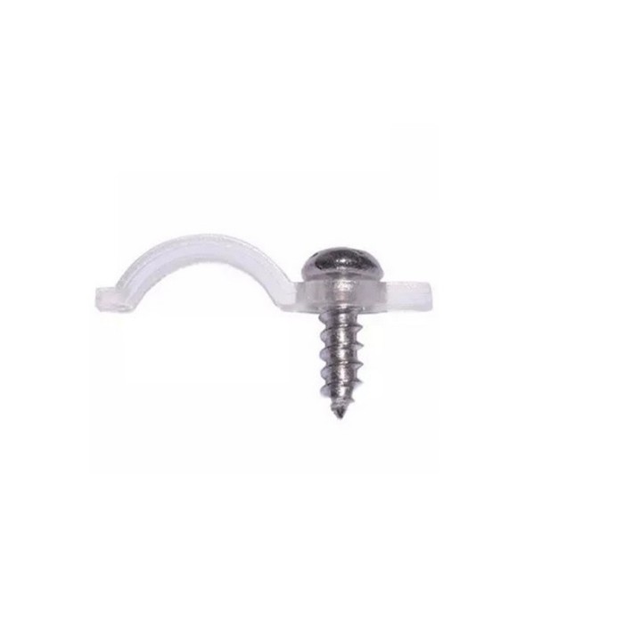 Set 10 Cleme fixare cu surub, 10mm, Transparent