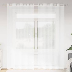 vidaXL Perdele cu perdele 2 pcs Alb 140x175cm Poliester 4107986