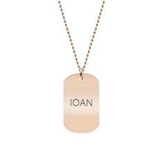 Freedom - Colier din argint 925 placat cu aur roz dog tag personalizat