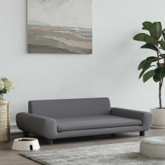 vidaXL Pat de c&acirc;ini, gri &icirc;nchis, 100x54x33 cm, catifea 171983