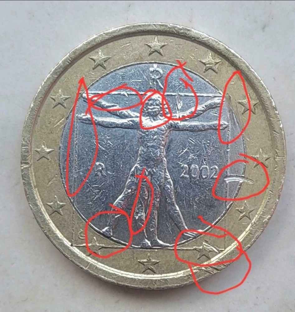 1 Euro Moneda Italia 2002 Leonardo