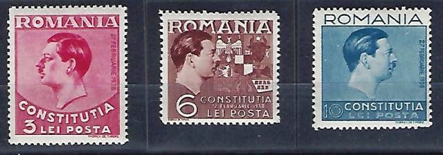 Romania 1938 - Lp 124 - Constitutia - serie - MNH***