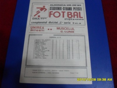 program Unirea Pitesti - Muscelul C-lung M. foto