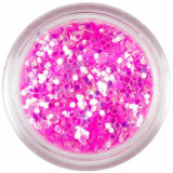 Hexagon holografic - roz barbie, 1mm