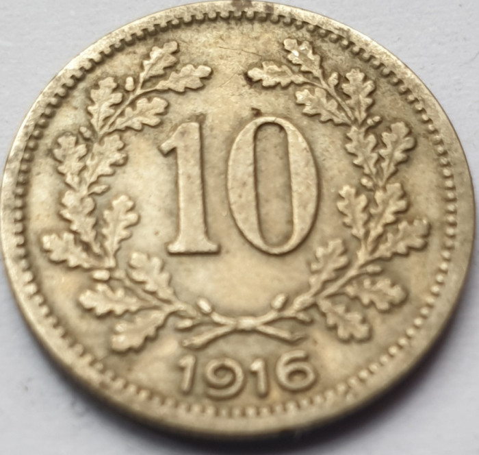 10 Heller 1916 Austria, Km#2822, Franz Joseph I