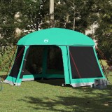 vidaXL Cort piscină cu pereți detașabili cu acoperiș&amp;plasă Verde mare