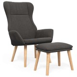 Cumpara ieftin Scaun de relaxare cu taburet, gri deschis, textil
