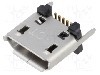 Conector USB B micro, versiune USB 2.0, verticala, GCT - USB3140-30-0170-1-C