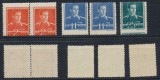 ROMANIA Regele Mihai I Uzuale 1941-1942 lot 5 erori MNH cu dantelura deplasata, Istorie, Nestampilat
