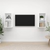 Dulapuri TV suspendate Gossi, 2 buc, alb lemn prelucrat, 37x37x72 cm, comode living moderne
