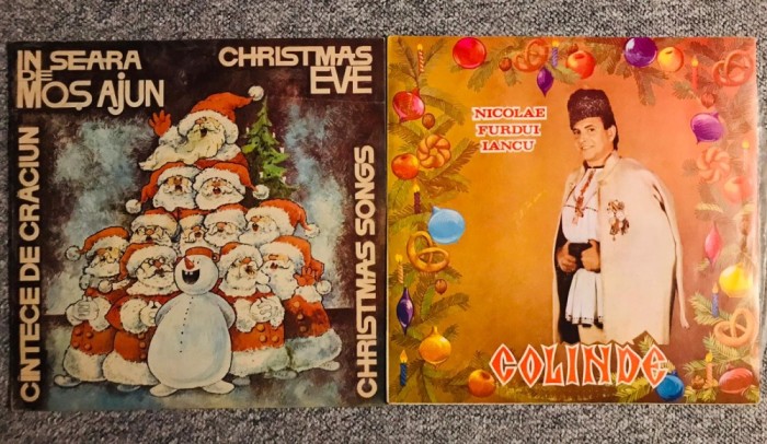 Pachet 2x Disc Vinil Colinde / Crăciun Muzică Rom&acirc;nească - Furdui Iancu, Temișan, G Olaru, M Dragomir,&bdquo;Minisong&rdquo;*, Oana S&icirc;rbu, O Baciu, Arsinel,
