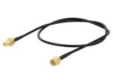 Cablu ONTECK 0,5m SMA tată - SMA mamă negru drept 50&Omega;
