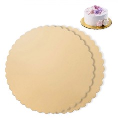 Suport Carton, Set 2 Bucăți, Rotund, Auriu, 30cm foto