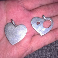 Doua pandantive argint forma de inima