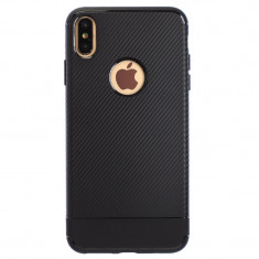 Husa Silicon iPhone XS Max Negru Carbon foto