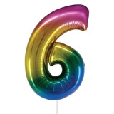 Balon Petrecere, Nr. 6, Folie, Multicolor, 82 cm, Oem