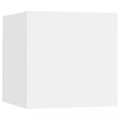 Noptiera, alb, 30,5x30x30 cm, lemn prelucrat foto