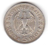 Moneda Germania 5 Reichsmark Argint 1936 A - Germania Nazista, Colectie Numismatica