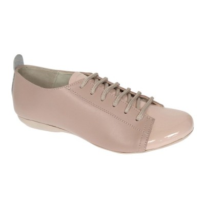 Pantofi dama casual din piele naturala cu varf lacuit - Emma Bej P09BB foto