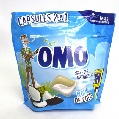 Pachet detergent capsule, Omo, parfum esenta naturala nuca de cocos, 30 capsule x 24.1g, 723g foto