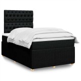VidaXL Pat box spring cu saltea, negru, 120x200 cm, textil 3294332