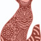 Sticker decorativ, Mandala, Vulpe, Maro, 85 cm, 7253ST-1