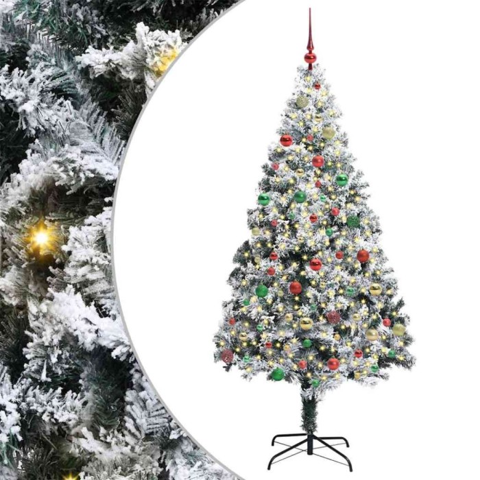vidaXL Brad de Crăciun artificial cu 300 LED Verde 180 x 115 cm 3396970