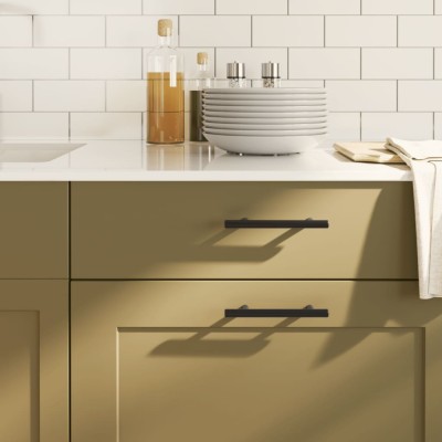 vidaXL M&amp;acirc;nere de dulap, 20 buc., negru, 96 mm, oțel inoxidabil 3203604 foto