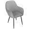 Scaun living tapitat, design modern, catifea, picioare metalice, 85x52x46 cm, gri Household NewTrend