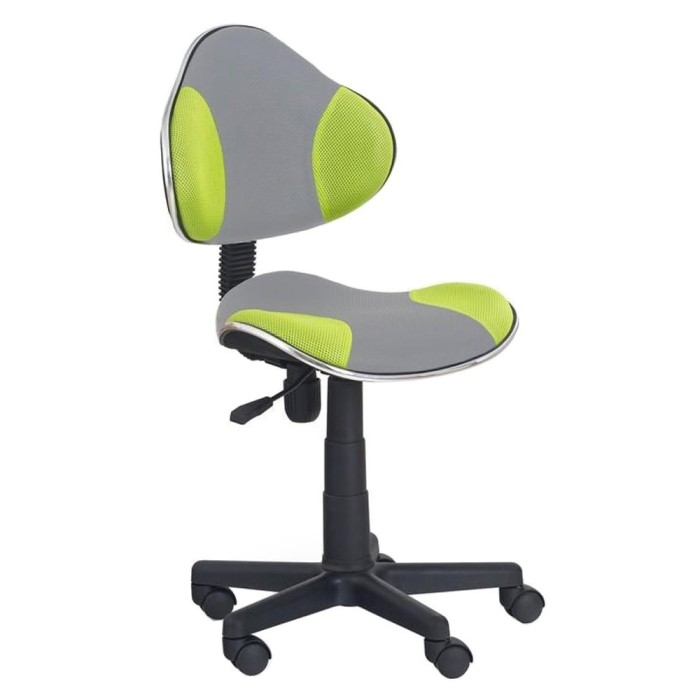 Scaun birou copii HM Flash 2, Ergonomic, Stofa Mesh, Cadru Polipropilena, Inaltime ajustabila, 80 Kg, Verde Gri