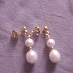 Cercei perle de cultură, albe