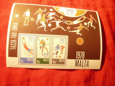 Bloc Malta 1978 - Sport- Campionat Fotbal Argentina foto