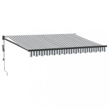 Copertina retractabila antracit/alb, 3,5x2,5 m, textil/aluminiu