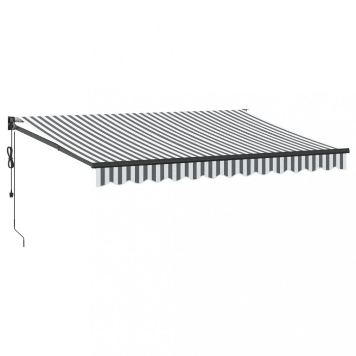 Copertina retractabila antracit/alb, 3,5x2,5 m, textil/aluminiu
