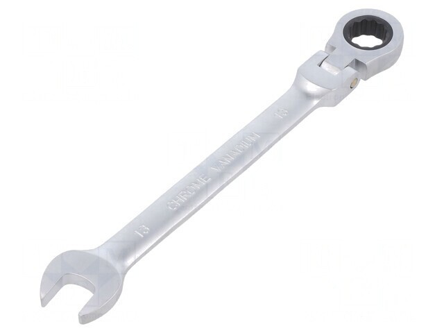 Cheie combinată cu piedică și articulație 13mm satinat