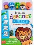 Invat sa desenez. Animale. Set de colorat si de activitati/***
