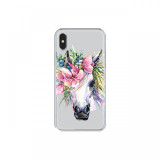 Husa iPhone XS / X Lemontti Silicon Art Watercolor Unicorn