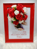 Rama A4 cu decorațiune de flori de săpun și text &quot;Te iubesc!&quot;, Simple