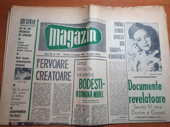 magazin 14 ianuarie 1967-art. si foto comuna bodesti,jud. neamt