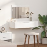 Masa Toaleta Suspendata vidaXL, 83x40x70 cm, Alba, Oglinda Inclusa, Dormitor, Lemn MDF
