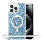 Cumpara ieftin Husa pentru iPhone 13 Pro Max, Techsuit Sparkly Glitter MagSafe, Blue