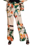 Cumpara ieftin CL764-153 Pantaloni lungi cu imprimeu floral si talie inalta