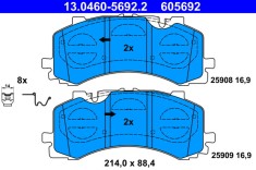 ATE 13.0460-5692.2 set placute frana,frana disc foto