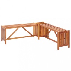 vidaXL Bancă de grădină de colț cu jardinieră, 117x117x40 cm, acacia