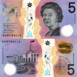 AUSTRALIA 5 dollars 2018 polymer UNC!!!