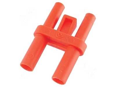Conector banană 4mm stacabil 36A roșu nichelat foto