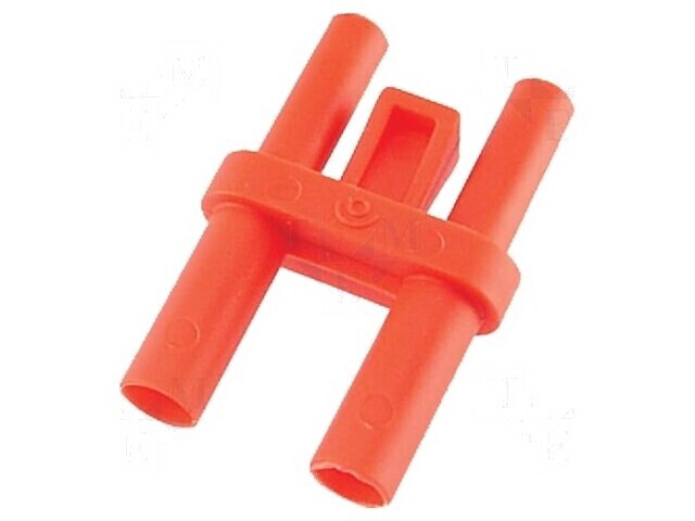 Conector banană 4mm stacabil 36A roșu nichelat