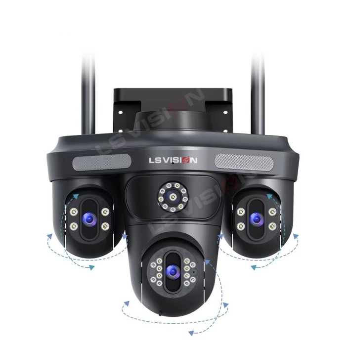 Camera Supraveghere LS-WL340, Wi-Fi, 5 MP, 3 lentile, Vedere nocturna, Rotire Din Aplicatie, Rezistenta La Apa IP 66