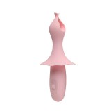 Stimulator clitoris INTY TOYS TULIP, din silicon lichid, cu 10 funcții de vibrații ultra-puternice, rezistent la apă IPX5, 15.9 cm, roz